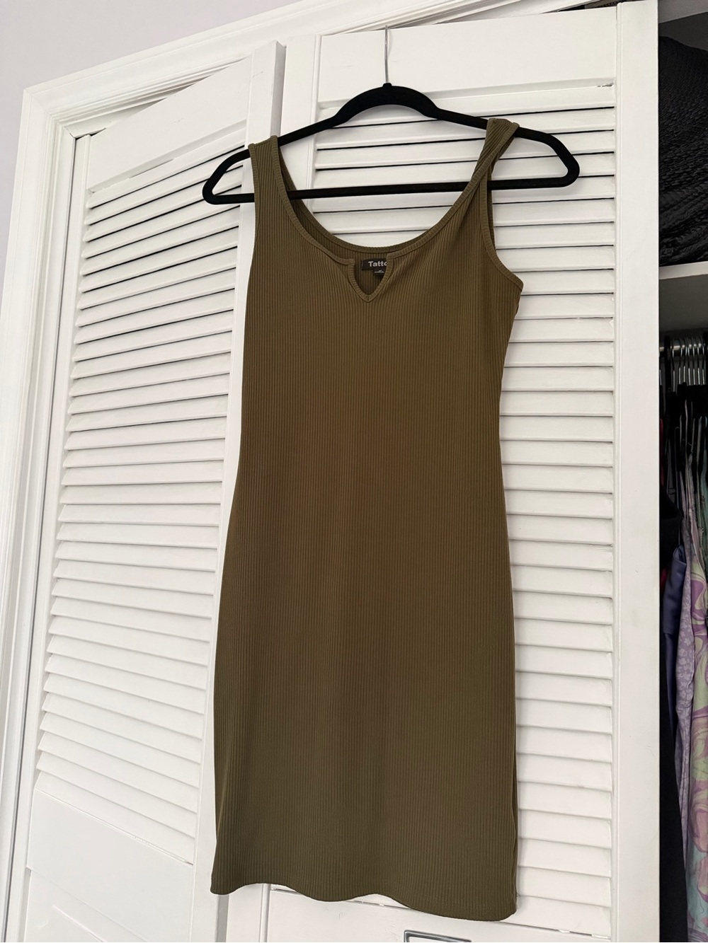 Fitted Olive Tank Dress — Tatb?